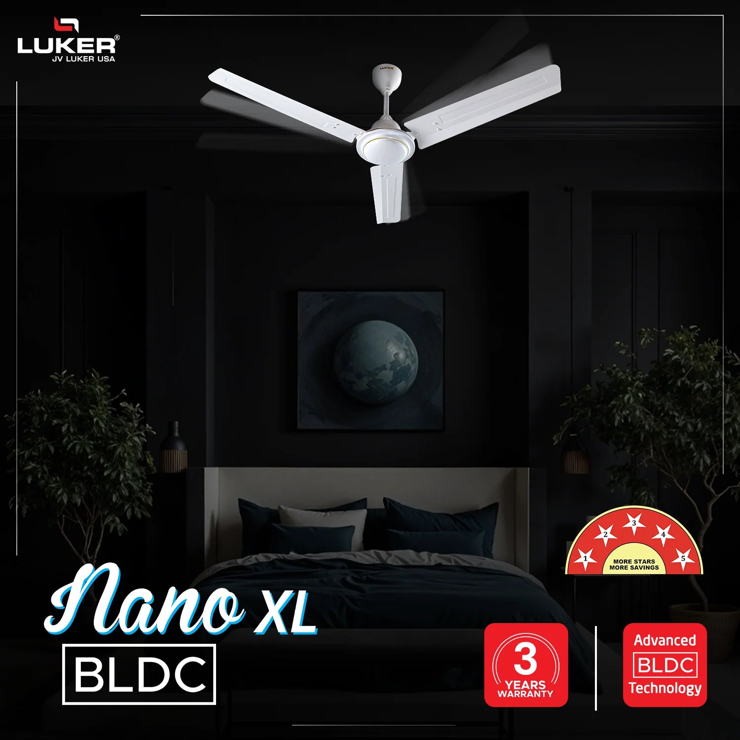 Nano XL BLDC Ceiling Fan with IR Remote | 2-Year Warranty | 1200 mm