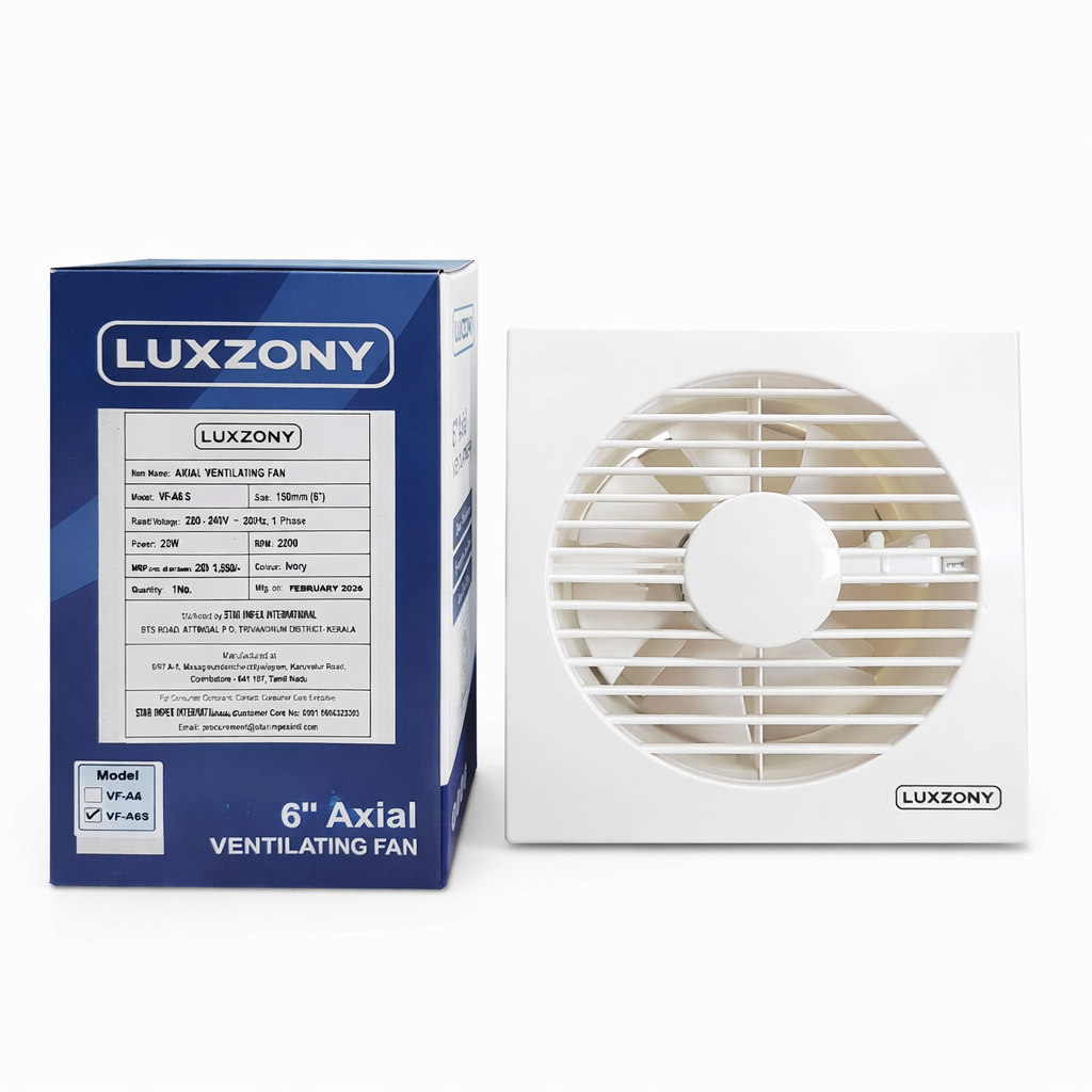 6" Axial Ventilation Fan with shutter VF-A6S,Luxzony