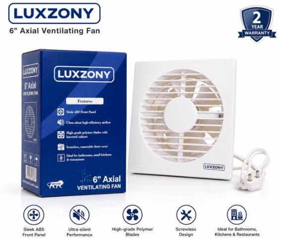 6" Axial Ventilation Fan with shutter VF-A6S,Luxzony